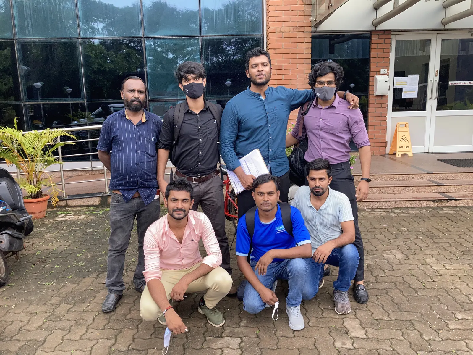 The Get My Bag team standing together outside the Manipal campus